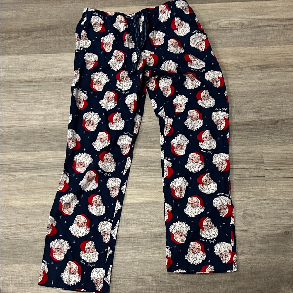 Old Navy Santa Print Pajama Bottoms - Navy and Red